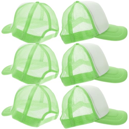 Gorras de béisbol ligeras de poliéster, lote de 10 gorras transpirables ajustables color verde