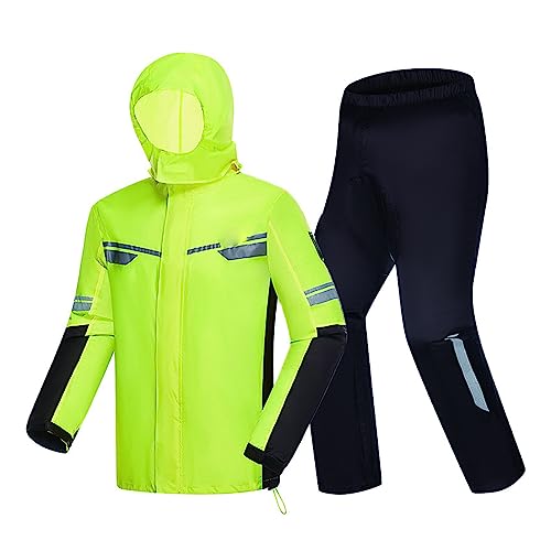 Hcclijo Chubasquero Ultrafino Transpirable Y Cómodo para Hombre Cubierta De Lluvia para Motociclistas Traje Reflectante para Motociclista 023 Only Suit FG XXL