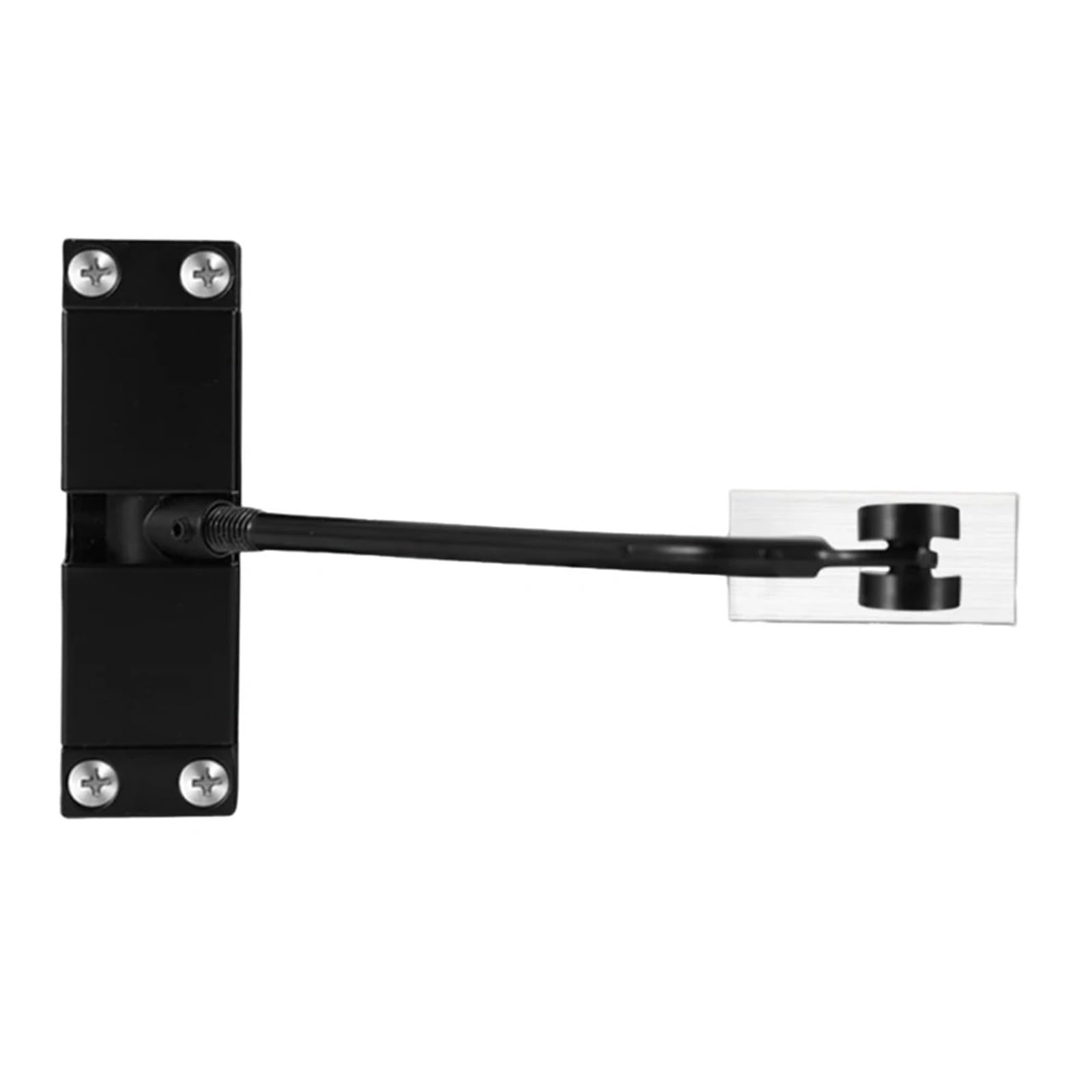 Adjustable Door Closer Black Door Opener Stainless Steel Construction Versatile Mechanism Commercial Use(Black)
