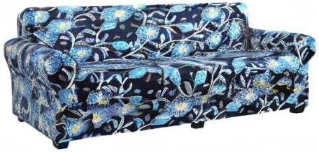 Miniatura 9 de hyha Funda para sofá, diseño floral, elástica, estampada, 4 piezas, fundas para sofá de 3 cojines separados, protector de muebles lavable para