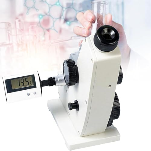 CYMYYDS Abbe Refractometer, Digital BrixMonocular Refractometer with Thermometer, Refractive Index ND 1.3-1.7, Brix 0-95%, 0.0002 Accuracy, for Lab, Petroleum Industry, Science Education
