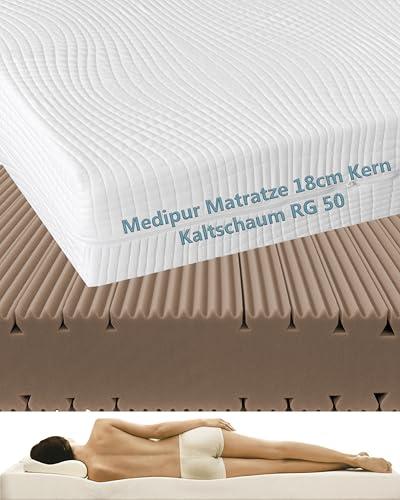 Doctorsleep Medipur 9-Zonen-Kaltschaum-Kern-Matratze 18,5 cm mit Bezug - Medicool E.C. Größe: 90x220 cm Härtegrad 1
