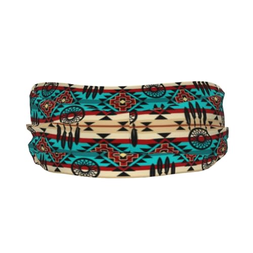 Manqinf Native Indian American Headbands Non Slip Sweatband Fashion Summer Hair Bands For Tennis,Basketball,Running,Gym,Working Out thumb #2