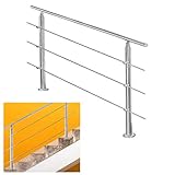 Duradero: pasamanos de escalera completamente de acero inoxidable, todas las piezas utilizadas son de 100 % acero inoxidable, elegante y estética, resistente a la intemperie y duradero.