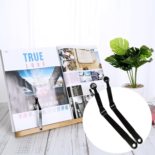 JLEivvi 6 Pack Book Stand Page Clip Book Page Holder Book Holder Press Torsion Spring with Screws Replacement Repair Parts for Reading Bamboo Tray Cookbook Music Book Frame Rest Desktop, Black - Image 5