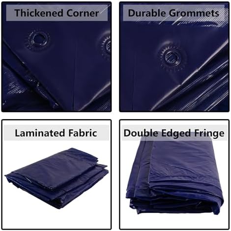 Kuber Industries Waterproof Tarpaulin Sheet 6x6 Feet - Eco-Friendly Tent Tirpal, 120 GSM Tadpatri, Tharpai, Thadika, Thappi, Tarp - Lightweight Premium Blue