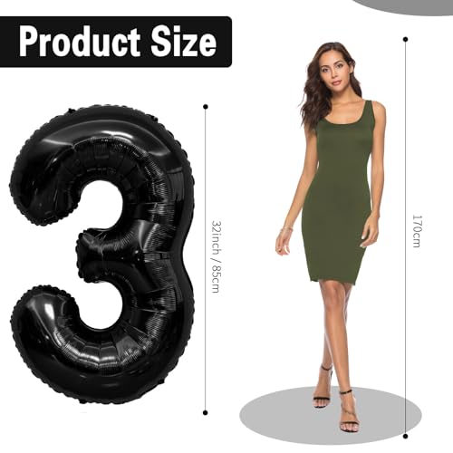 Image of Black Number Balloons 30 Balloon Numbers 30th Number Balloon Foil Mylar Party Balloon For Men Women 30th Birthday Balloons Dirty 30 Birthday Decorations For Her Him Anniversary Graduation Decorations