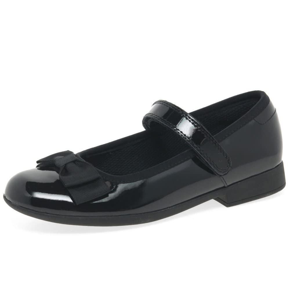 Clarks Girl's Scala Tap K Ballet Flats, Black Black Pat Black Pat, 10 UK Child