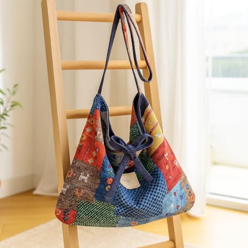 Bolso tote de lona denim para mujer miniatura 5