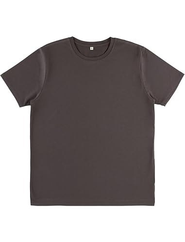 Image of Earth Wardrobe Heavyweight Organic Cotton T-Shirt – Men’s/Unisex Plain Tee, Thick Soft Fabric, Durable Everyday Basic Dark Charcoal