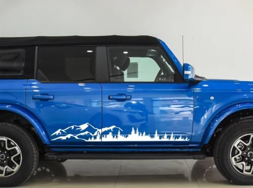 for Car Side Stickers Forest Mountain Range Graphics Decal Auto Accessories(130x17cm/Glossy Orange) - 3