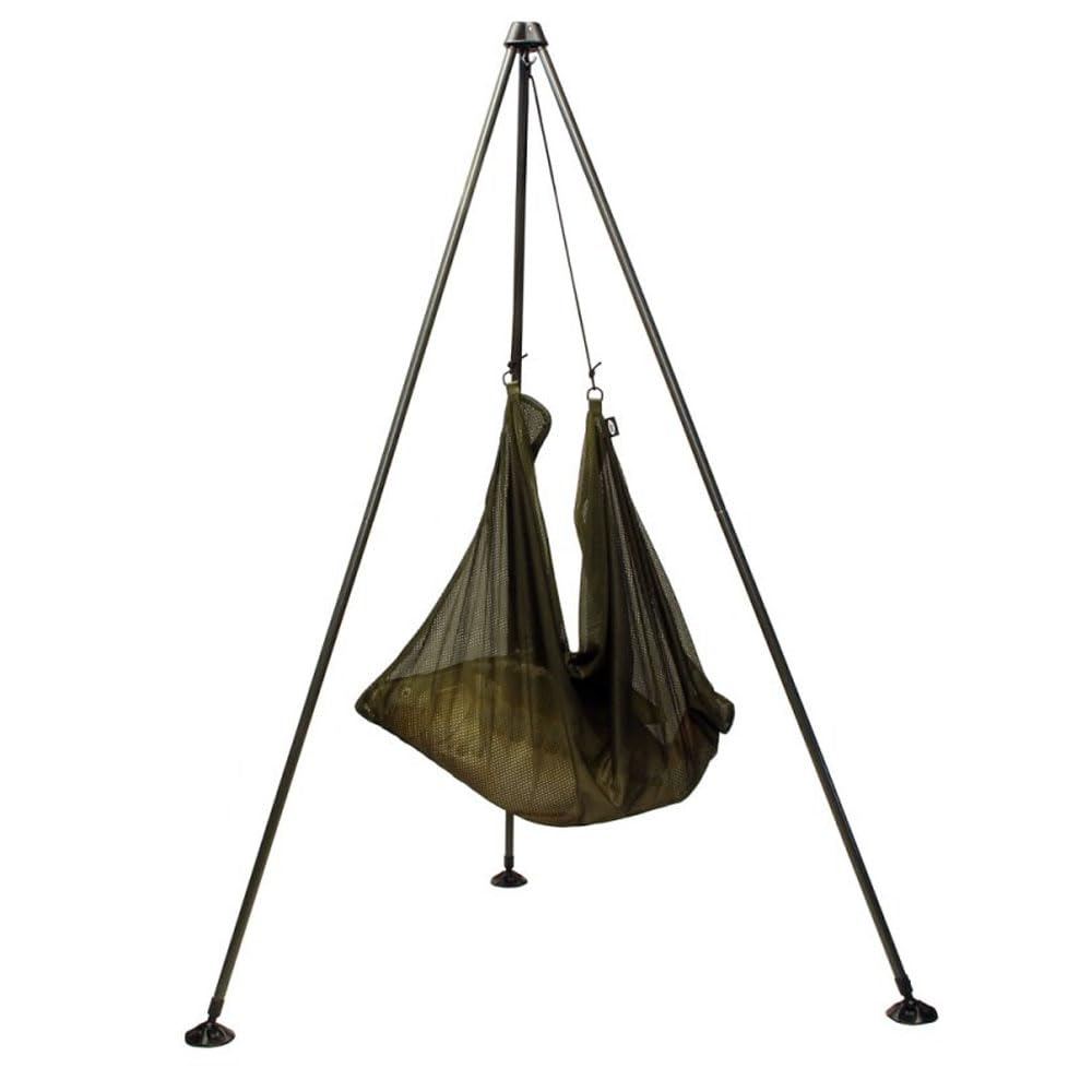 G8DS Wiegeständer Dreibein/Tripod aus Stahl | Stabiler Waagenständer für Fischwaage & Wiegeschlinge | 195 cm Höhe | Inkl. Transporttasche & Haken | Angelzubehör für Karpfenangler