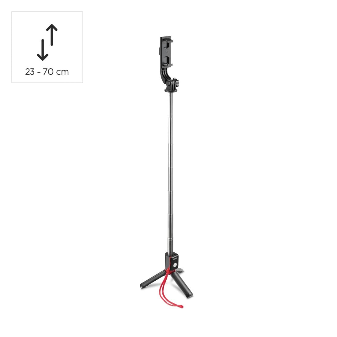 Hama Statyw do Telefonu, Uchwyt Selfie Stick z Pilotem Bluetooth, Ultralekki, Teleskopowy, Wysuwany do 70 cm, Odporny na Skręcanie, Idealny do Podróży i Streamingu