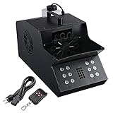 3in1 Fog Bubble Machine 12 LED RGB Fogger DMX Remote Control 2500W for Wedding Halloween Christmas Festival Bar Club