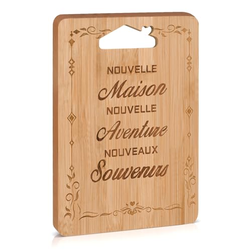 Cadeau Crémaillère - Planche à Découper en Bambou Gravée, Cadeau