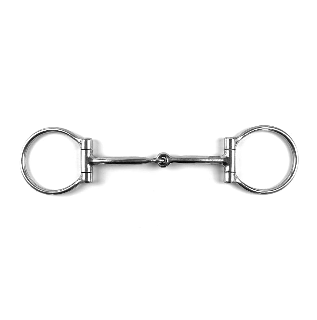 ES0219 JW Gebiss Westerngebiss D-Ring D-Trense Einfach Gebrochen aus Edelstahl Ringdurchmesser 63 mm Gebissstärke 11 mm (14.5 cm)