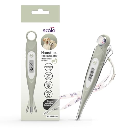 SC 1505 flex Haustierthermometer mit flexibler Spitze für eine besonders sanfte Messung inkl. 5 Hygieneschutzhüllen und Befestigungsschlaufe