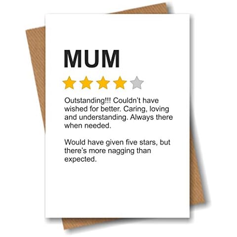 Funny Mothers Day Card for Mum - Product Star Rating Review Cover