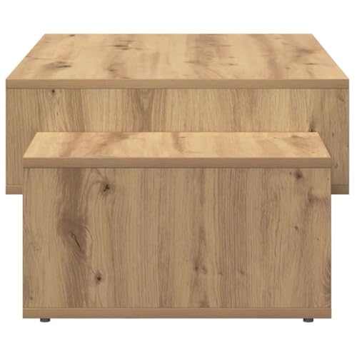 Table de salon moderne en bois à triple compartiment rectangulaire - 6