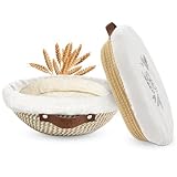 Nikkar Banneton Bread Proofing Basket Set of 2, 9 10 11 inches Round & Oval Cotton Rope Sourdough Bread Baking Supplies Proofing Bowls with Liners & Covers Gifts for Bakers Women Wife Mom
