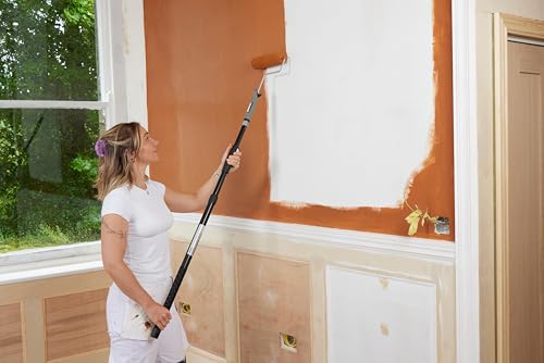 ProDec Advance Säbel-Verlängerungsstange für Farbrollerrahmen, doppelt ausziehbar, 50-Punkt-Verlängerungsstange für Farbrollerrahmen, bietet erweiterte Reichweite, kompatibel mit Schraub- und