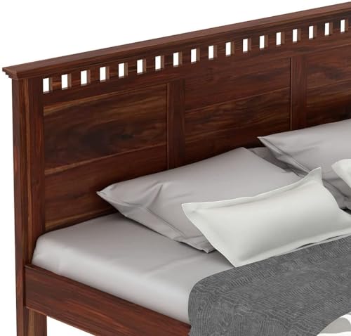 Image of Bed Solid Sheesham Wood for Your Bedroom Delivery Condition-DIY(Do-It-Yourself) Solid Wood Queen Bed (Finish Color - Natural Finish, Delivery Condition - DIY(Do-It-Yourself))