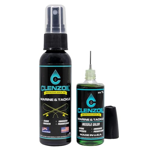 CLENZOIL Marine & Tackle - Fishing Gear Oil Lubricant - for Fish Care Reels, Boat Motors, Downriggers & More - Easily Oils Applicator (Fishing Reel Oil)