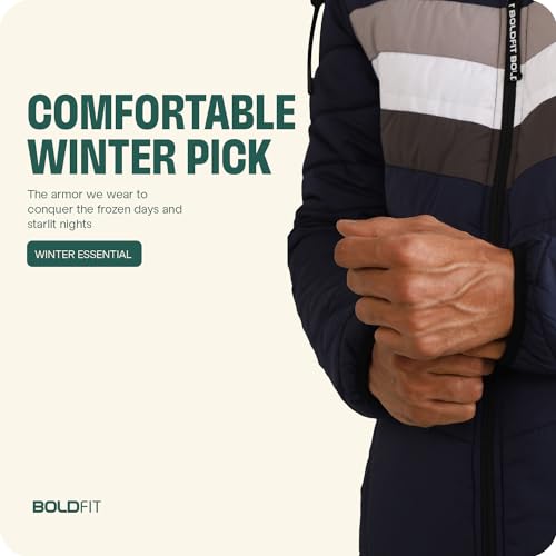 Boldfit jackets for men stylish latest puffer winter jacket for men standard length jacket man full sleeves bomber jackets for man winter wear with hoodie sweatshirt