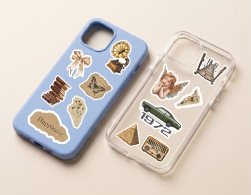 Image of Sticker Nova 60 Pcs Vintage & Retro Aesthetic Waterproof Sticker Pack for Laptops, Journals, and Diaries