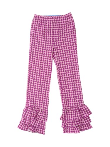 Image of RuffleButts Baby Girls Stretchy Flare - Ruffle Pants | 95% Cotton 5% Spandex, Breathable Fabric, Elastic Waistband, Relaxed Fit, Pleated Front, Long Length, Infant Apparel