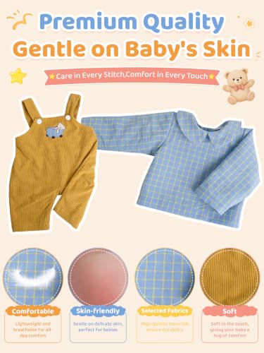 Image of EKOKIZ Reborn Baby Dolls Clothes Baby Boy Clothes Perfectly Cute Newborn Dolls Outfits 17-20 Inches Doll Accessories fit Reborn Doll Newborn Boy