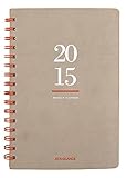 AT-A-GLANCE YP10507 Metropolitan Weekly/Monthly Wirebound Planner, 5 3/8 x 8 1/2, Tan/Navy, 2015