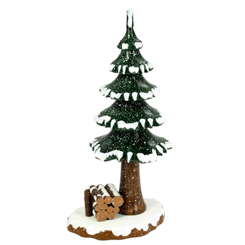 Hubrig Winterkinder Winterbaum mit Holzstapel Erzgebirge