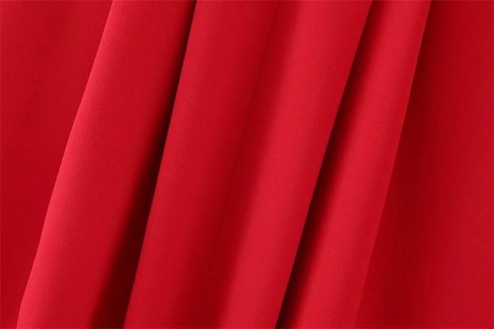SWEPER Falda Corta De Mujer - Falda Plisada Roja para Mujer, Falda Larga hasta El Tobillo Elegante con Cremallera Trasera De Primavera Y Cintura Alta para Oficina