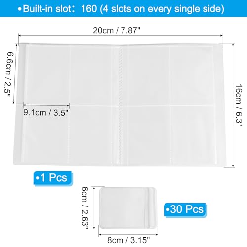 PATIKIL Transparent Jewelry Storage Book, 160 Pockets Travel Jewelry Organizer with 30 Zipper Bags for Travel Ring Necklace - Image 2