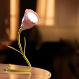 magical JD Birthday Gifts for Women,Tulip Flower Lamp Rechargeable Cordless Led Reading Light,3-Colour Infinitely Dimming Small Night Light for Festival Gifts for Mom Girlfriend Grandma (Pink)