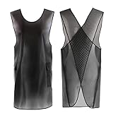 Waterproof Cross Back Apron, Shortened Design Waterproof Apron, Japanese Style Apron with Pockets, X