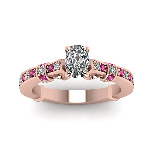Pierre de naissance bague or rose coussin, le cadeau de fiançailles parfait