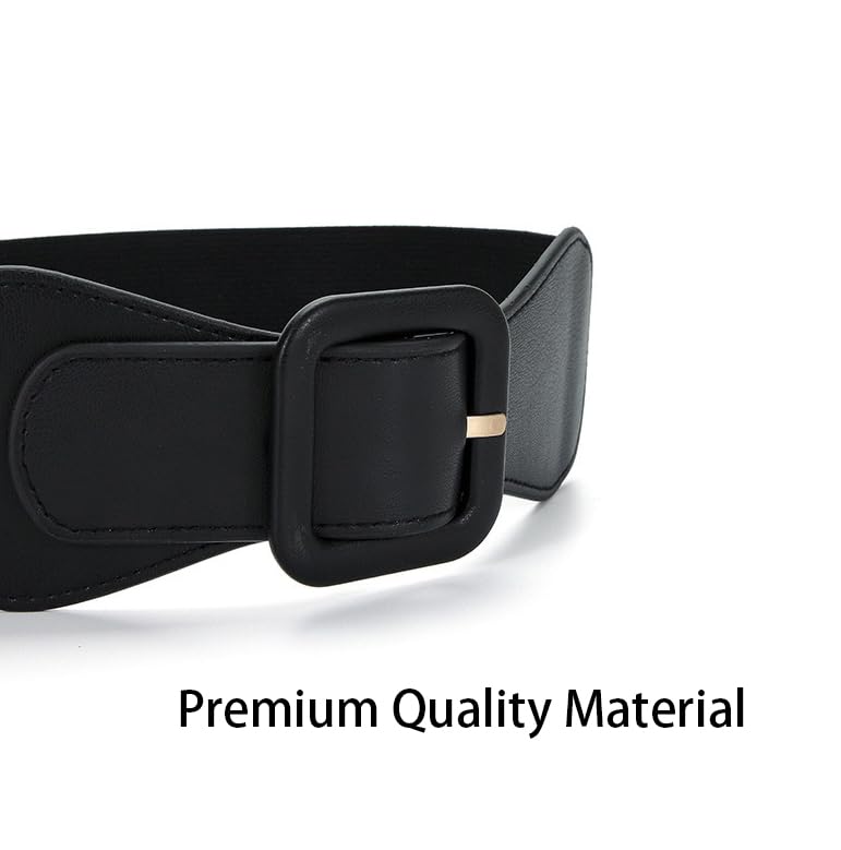 COTIM COYIN Women's Elastic Wide Stretchy Vintage Chunky Buckle Belt2