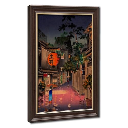 Impression sur toile Evening at Ushigome de Tsuchiya Koitsu tableau 20x30 cm