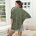Wrenpies Zipper Nursing Friendly Tops for Women Breastfeeding Maternity Shirts Cotton Oversized Graphic Acid Wash Funny Tees (Army Green,L)