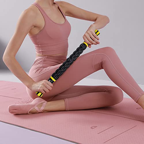 Idson Muscle Roller Stick For Athletes- Body Massage Sticks Tools-Muscle Roller Massager For Relief Muscle Soreness,Cramping And Tightness,Help Legs And Back Recovery,Black Yellow #TOP6