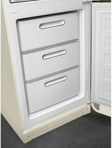 50s Style Retro Freestanding Fridge Freezer, Frost Free, Right Hand Hinge, Cream Finish, C Energy Rated, Spacious 331L Capacity, Stylish Vintage Design - Image 6
