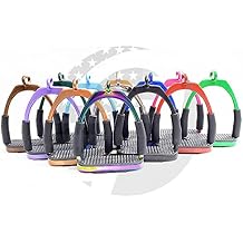 15 Colors Offset Horse Stirrups Flexible Safety 4.75 Riding Bendy Iron Steel