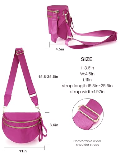 Image of FEIBOON Spacious Nylon Crossbody Bag Bum Bag Handbags Wallets Purses Trendy Shoulder Bag for Women