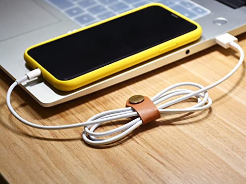 Caillu Cord Organizer,Cord Keeper,Cable Organizer Usb Holder,Cable Management,Cable Straps,Earbud Case,Wrap Headphone,Headset Winder,Phone Earphone Clips Ties,Tiny Leather Gifts Gadget 5 #TOP3