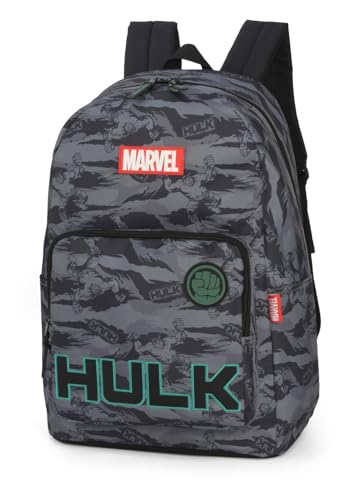 Mochila Escolar de Costas Camuflada Hulk Luxcel Cor:Cinza