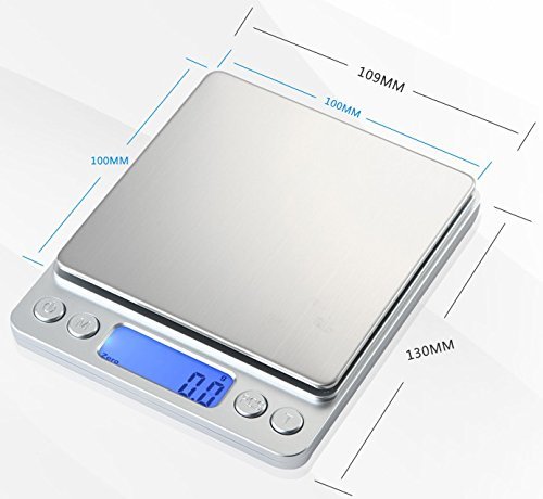 Small Precision Digital Scale Electronic Scales Weighing Japanese Manual with Weighing Tray with Two up to 0.1g per 3kg