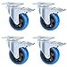Produktbild FIXKIT 4 Stück Transportrollen 100MM Lenkrollen mit 4 Bremse aus Polyurethan, Tragkraft 450kg