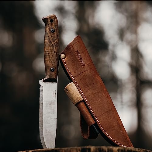 Bpsknives ADVENTURER Bushcraft Knife - Fixed-Blade Carbon Steel Knife With Leather Sheath And Firestarter - Outdoor Full Tang Knife - Camping Knives thumb #3